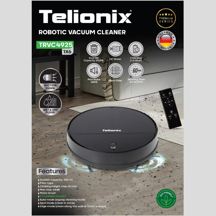 جارو رباتیک تلیونیکس مدل TRVC4925 با عملکرد دوگانه و ریموت کنترل