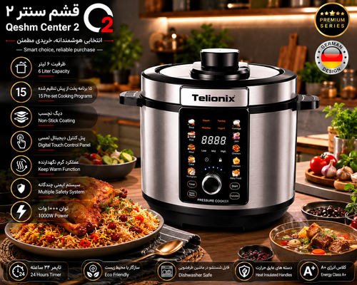 پلوپز برقی دیجیتال تلیونیکس مدل TPC3673 ظرفیت 6 لیتر