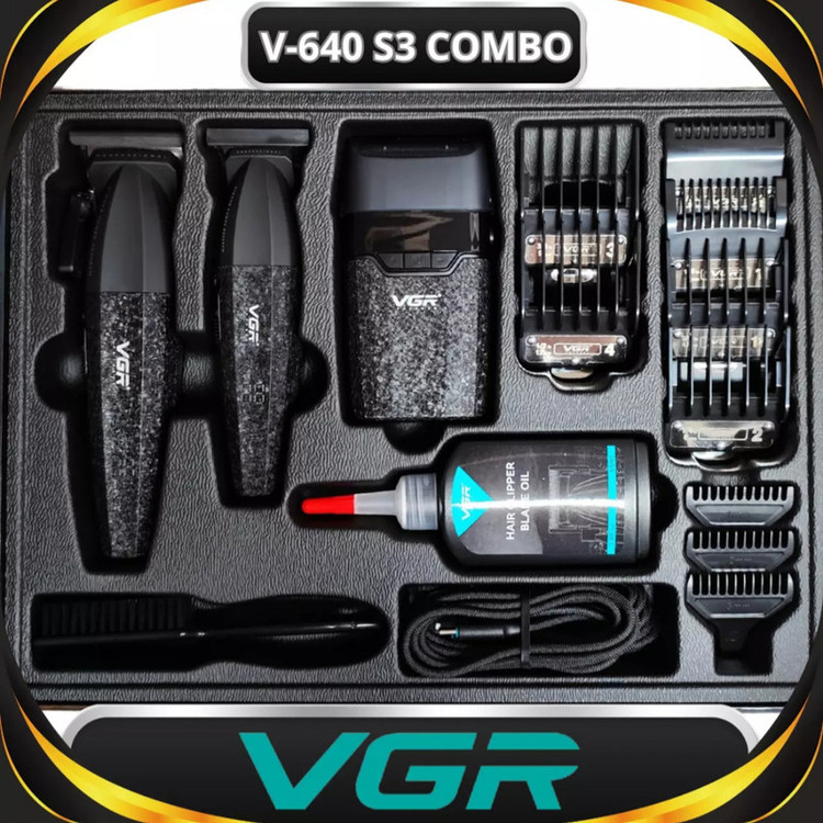 ست ماشین اصلاح حرفهای وی جی آر مدل VGR-V640 S3 رنگ مشکی