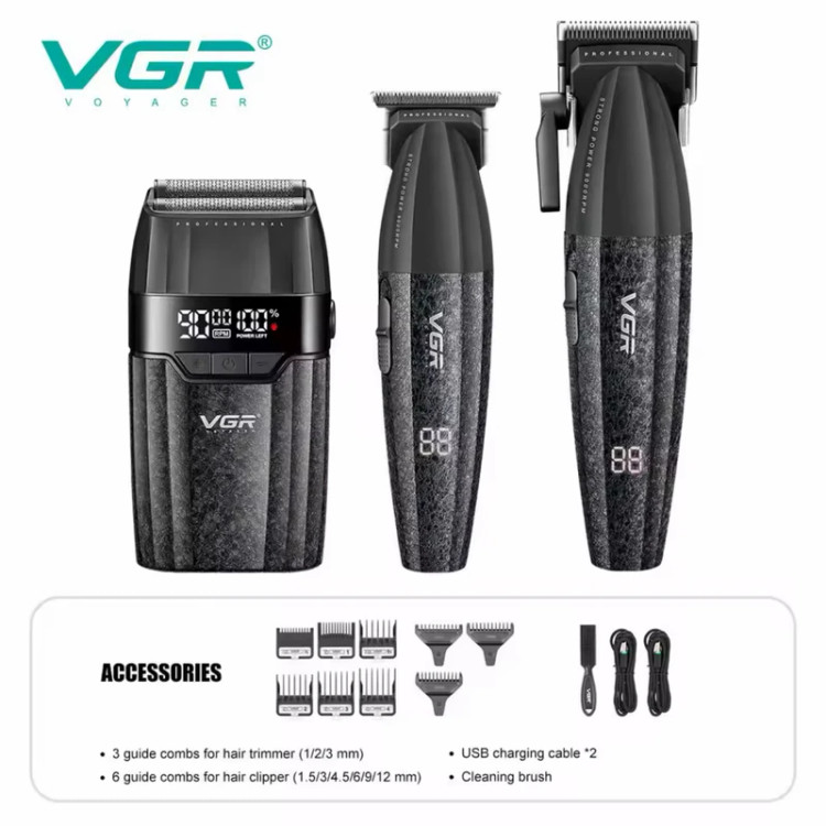 ست ماشین اصلاح حرفهای وی جی آر مدل VGR-V640 S3 رنگ مشکی